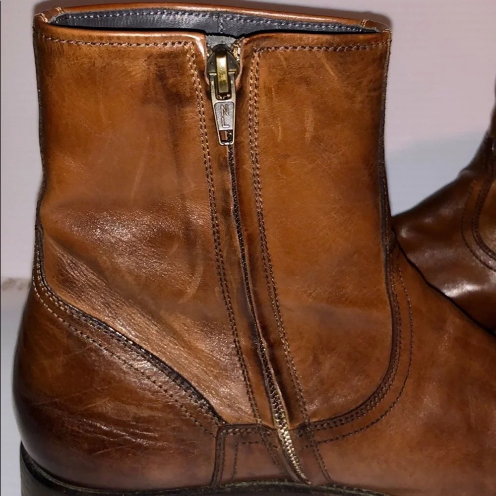 Adam Derrick To Boot New York Chocolate brown ombré Captoe leather boots size 8